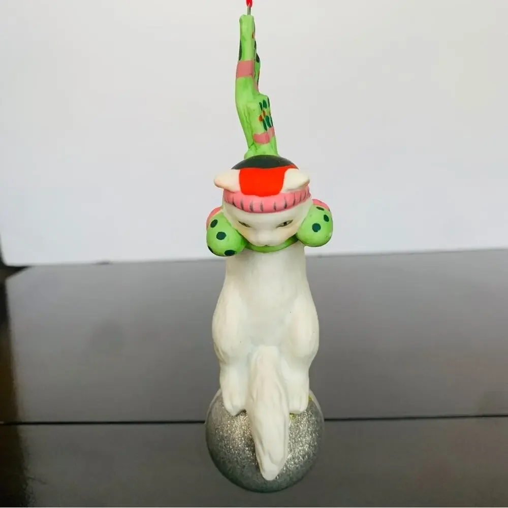Vintage Porcelain Cat Ornament